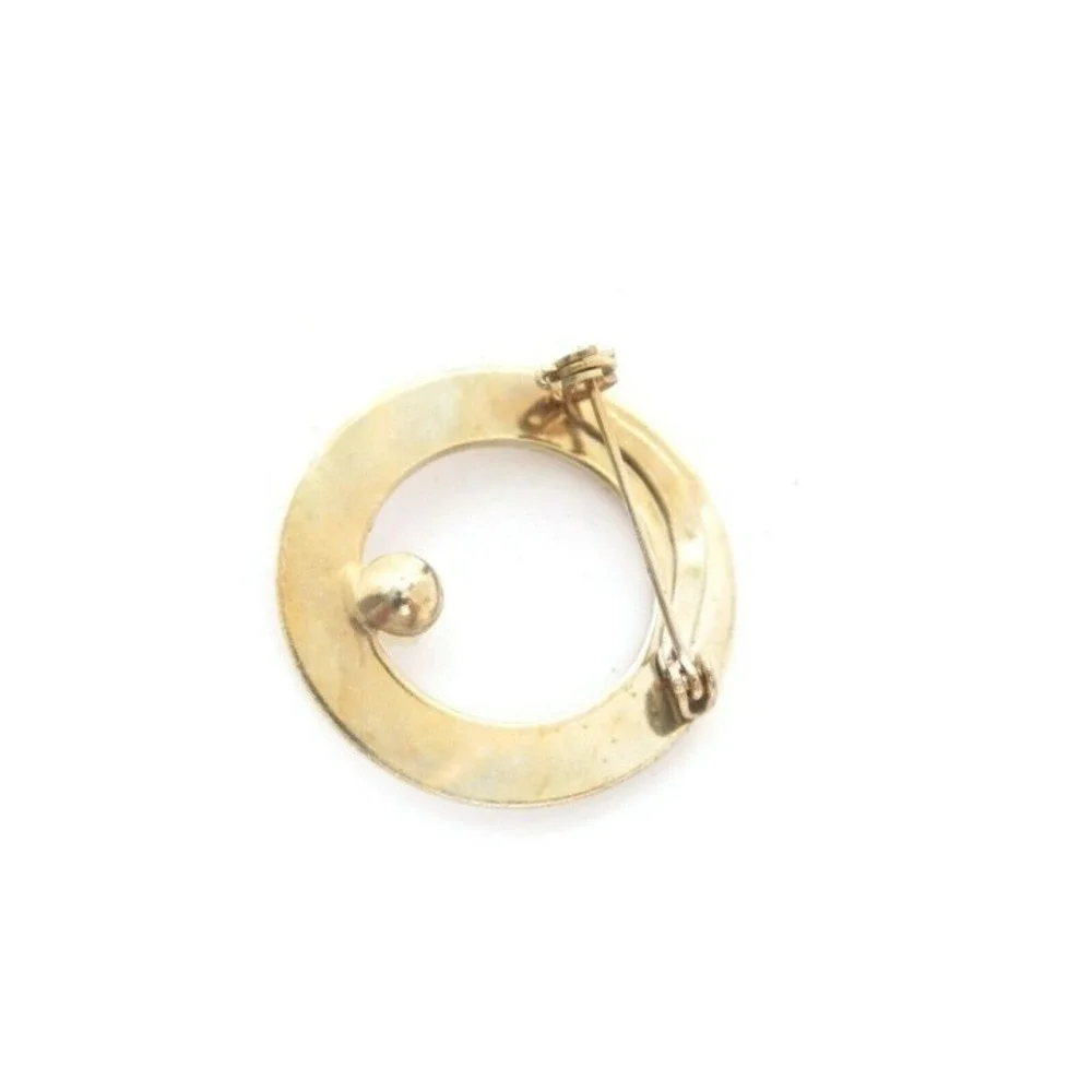 Vintage Classic Gold Plated Faux Pearl simple Wreath Brooch Pin‎